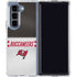NFL Tampa Bay Buccaneers White Striped Galaxy Z Fold5 5G Clear Case